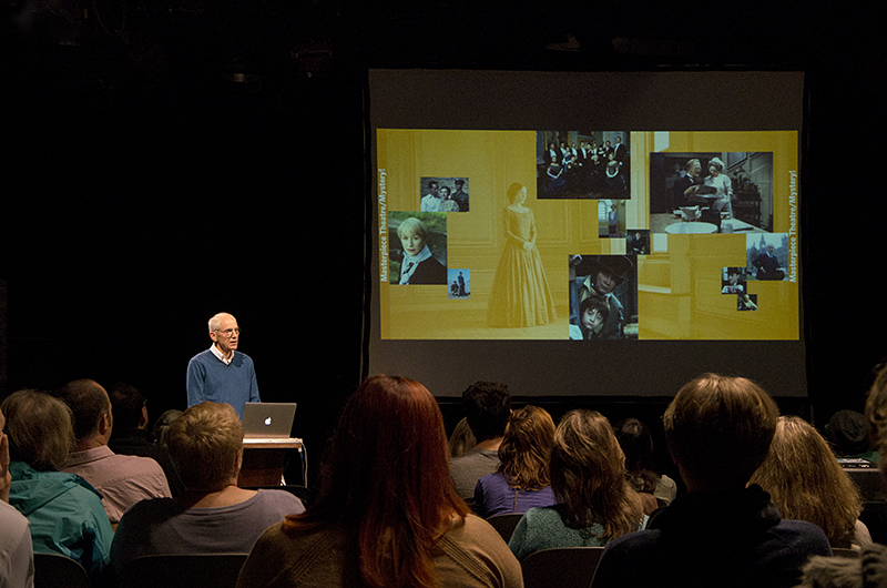 Chris Pullman talks to an audience