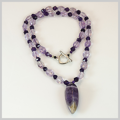 amethyst stone strung necklace