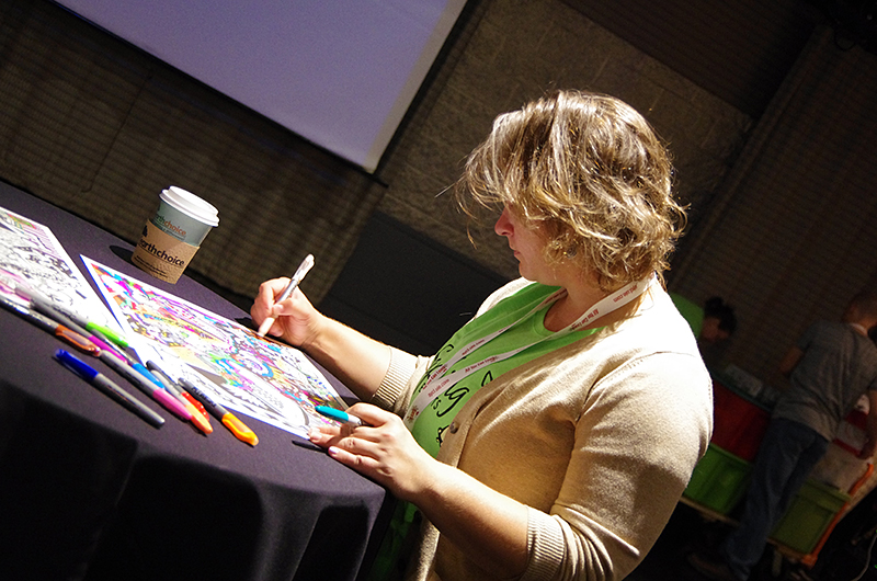 Woman coloring