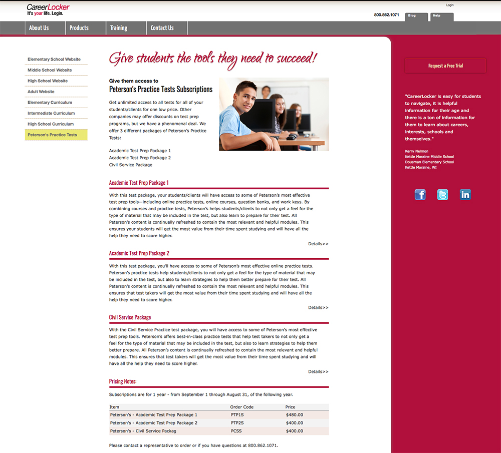 Peterson products page