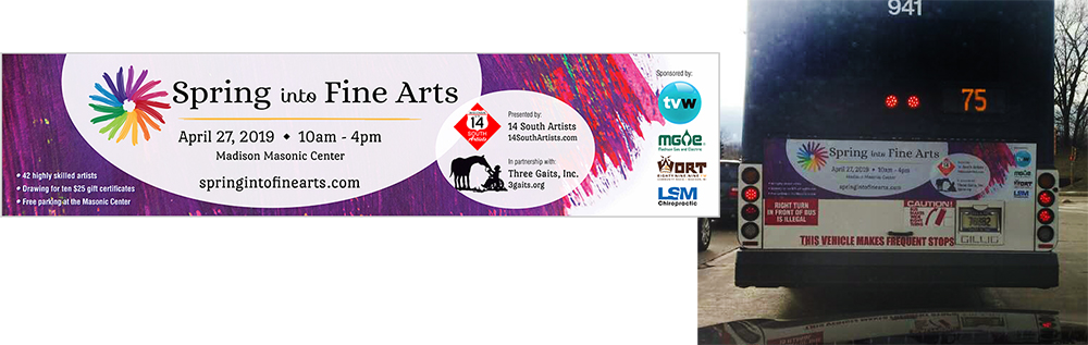 Spring into Fine Arts bus wrap