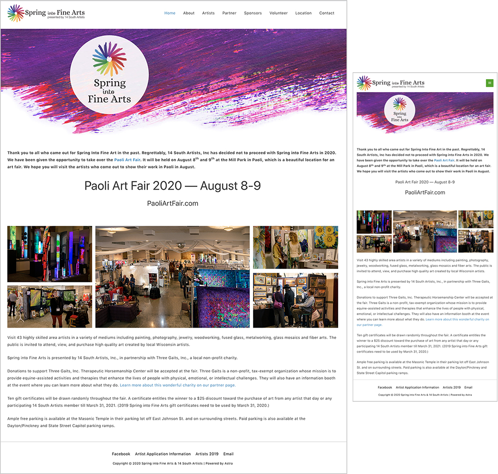 Spring into Fine Arts Web site